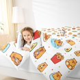 thumbnail image 3 of Manfei Cute Capybara Twin Comforter Sets,Kawaii Snack Print Bedding Set,White,Polkadot Reversible,2pcs,1 Comforter and 1 Pillowcase, 3 of 7