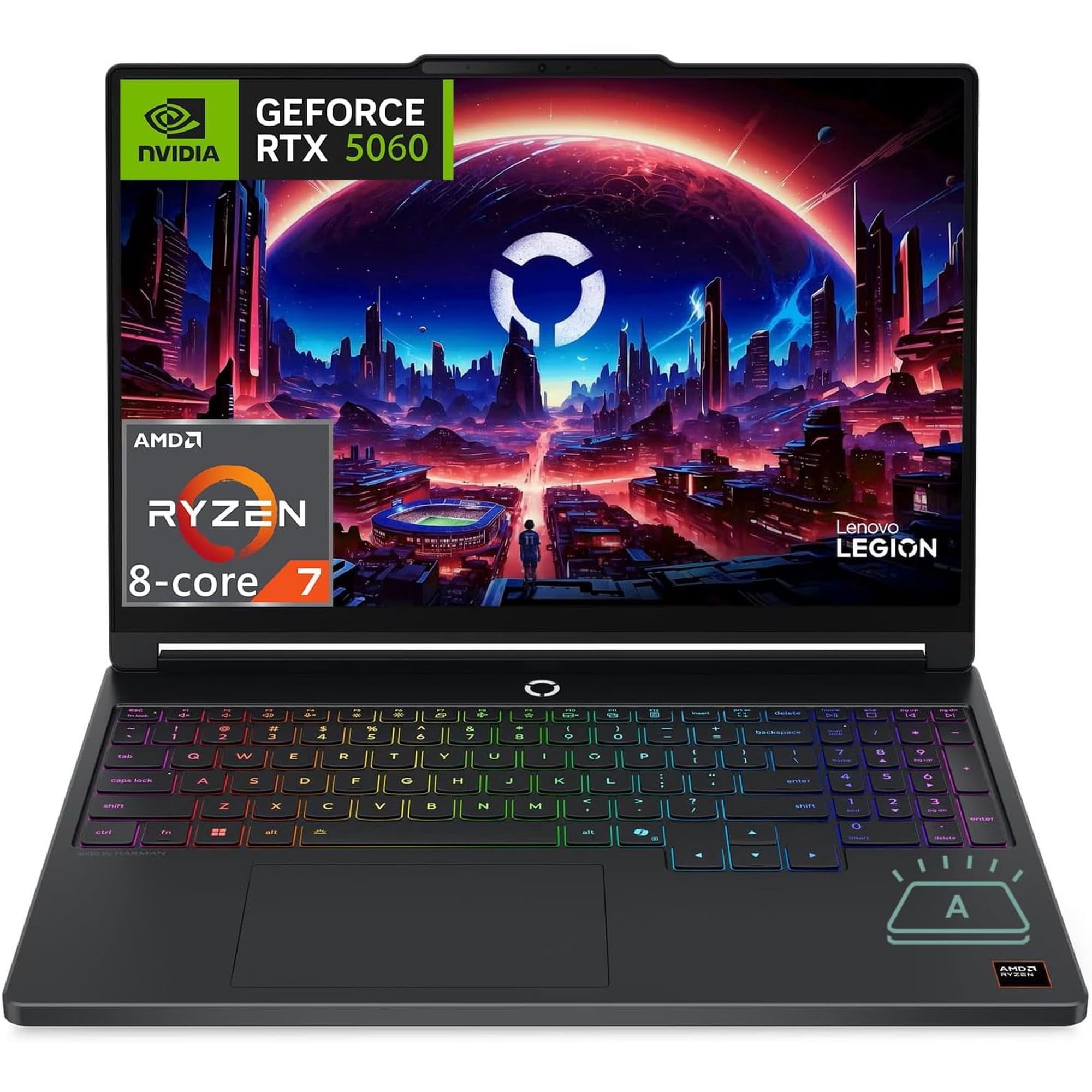 Lenovo Legion 5a Gaming Laptop, AMD Ryzen 7 250 Up to 5.1 GHz, GeForce RTX 5060, 15.3" WQXGA 165Hz OLED Display, 16GB DDR5 1TB SSD, RGB Backlit Keyboard, WiFi 7, Ethernet, Win 11 W/ SE Accessory
