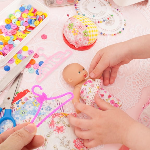 Baluue Miniature Hangers Plastic Assorted Color 50pcs