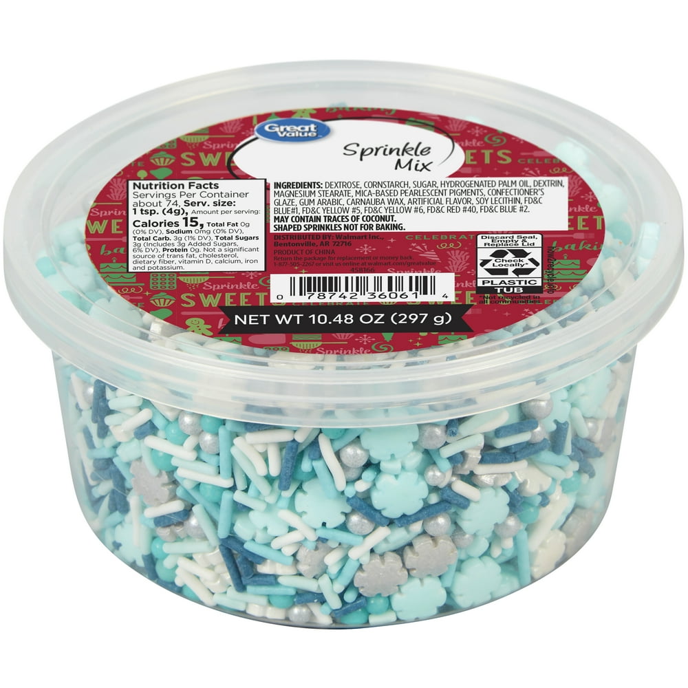 Great Value Snowflake Sprinkle Mix, 10.48 oz
