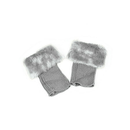 

FINELOOK Womens Winter Knitted Boot Cuffs Fur Knit Toppers Boot Socks Legs