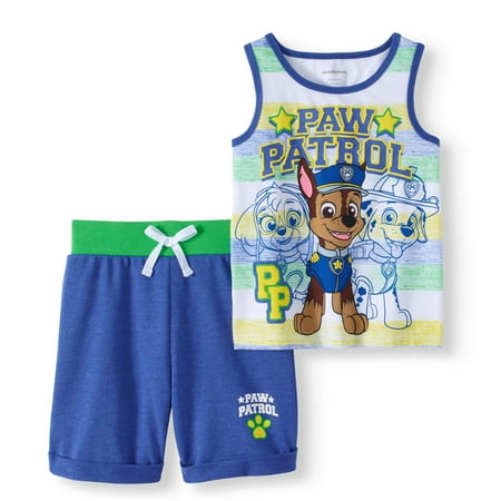 Paw Patrol Toddler Boy Tank & French Terry Shorts 2pc Outfit Set