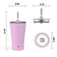thumbnail image 3 of Zak Designs 20 oz. Travel Straw Tumbler Alfalfa Vacuum Insulated Stainless Steel with Silicone Straw and Splash-Proof Lid for Cold Drinks, 3 of 7