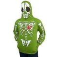thumbnail image 3 of Notus Men’s Full Face Skeleton Skull Zip-Up Hoodie Sweatshirt Perfect for Halloween Costume Long Sleeve Sweatshirt Green M, 3 of 7