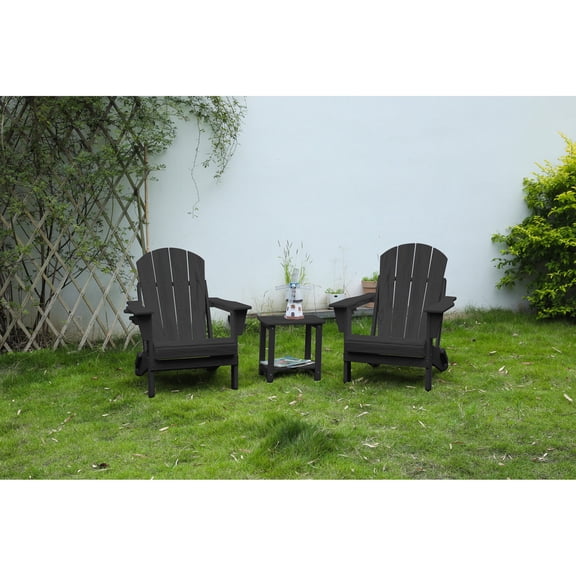 HDPE Adirondack Chairs with Table / Easy to Assemble for Outdoor Setup