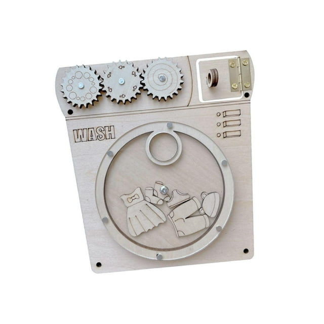 lionlar Kids Busy Board DIY Accessories Basic Skill Learning Sensory Toy Activity Center Wash Machine