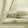 thumbnail image 6 of VOGOL Farmhouse Sheer Curtains, Tan with Brown Leaf Embroidery, Rod Pocket Light Filtering Drapes for Cozy Room, 52x84 Inches, 6 of 7