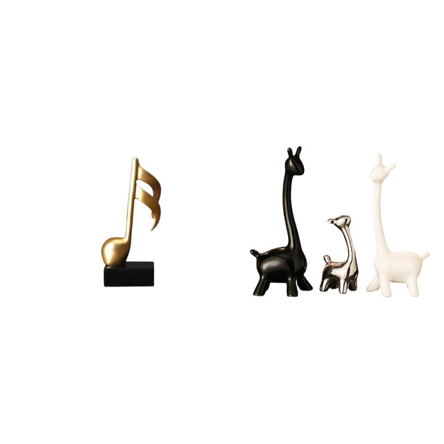 Escultura Creativa De Resina Con Forma De Jirafa Y Notas Musicales. Figura Moderna Para Mesa, Centro De Mesa, Chimenea, Oficina, Estantería, Dormitorio O Como Decoración Para Inauguración De