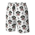 thumbnail image 6 of Uemuo Pirate Puppy Pattern Men's Swim Trunks Hawaiian Beach Bathing Suit Swimsuits Beach Quick-Dry Shorts with Pockets-Small, 6 of 9