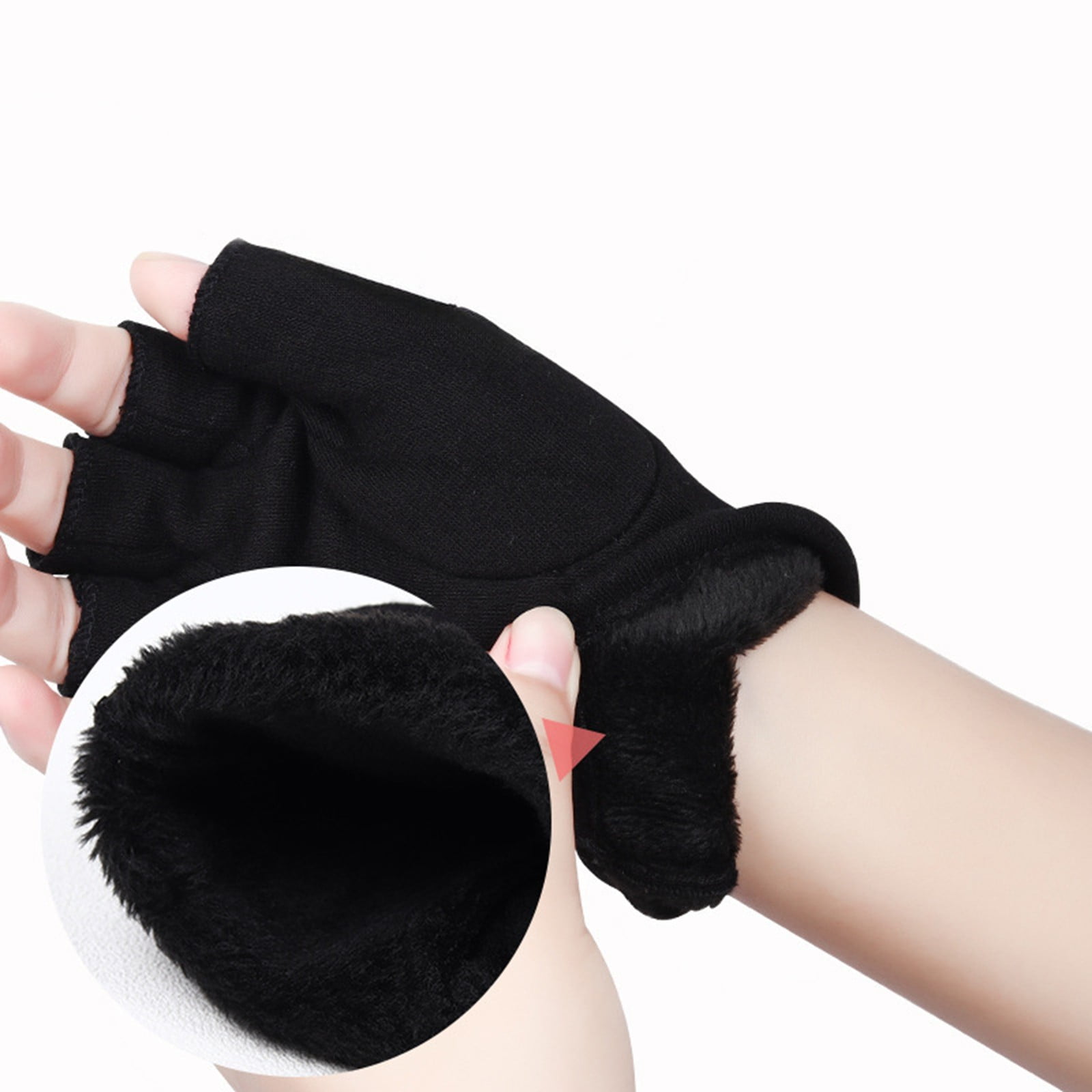 USB Rechargeable Heated Gloves Fingerless Electric Heating with Touchscreen Capability, Winter Hand Warmer Gloves for Outdoor Work Cycling Skiing, Half Finger Heating Gloves for Men Women