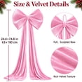 thumbnail image 4 of Ayieyill Velvet Christmas Tree Topper Bow, 67 Inch Large Bow for Christmas Tree Decorations (Pink), 4 of 7