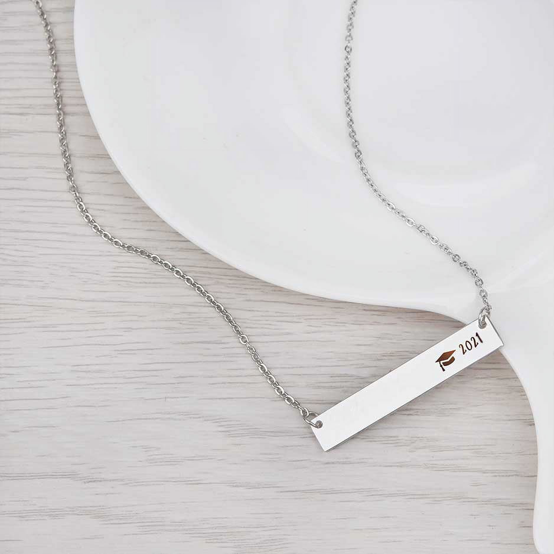 Anavia Graduation Gift for Her -  2021 College Graduation Gifts for Friend  -  New Beginnings Graduation Gift for Daughter  -  Stainless Steel Bar Necklace