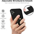 thumbnail image 5 of iPhone 11 Case, iPhone 11 Liquid Silicone Phone Case with Extra Adjustable Wristband Kickstand Soft Silicone Love Heart Phone Case with Wrist Strap for iPhone 11, Black, 5 of 8