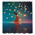 thumbnail image 3 of Ambesonne Fantasy Shower Curtain, Red Magic Water on Air, 69"Wx84"L, Navy Blue, 3 of 3