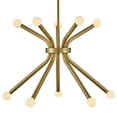thumbnail image 6 of Lark Axton 83855LCB Mid-Century Modern Gold Chandelier Light Fixture - Lacquered Brass, 6 of 16