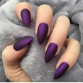 thumbnail image 1 of MISUD 100 piezas/caja de uñas postizas de aguja, color morado mate, longitud media, uñas artificiales, 10 tamaños de completa, prensa en manicura, uñas artísticas, puntas para mujeres y niñas encant, 1 of 5