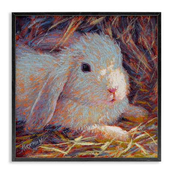Stupell Industries French Country Impressionist Rabbit Black Framed Giclee Art, 12 x 12, by Rita Kirkman