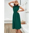 thumbnail image 4 of Hotian Women Dark Green Tie Waist Halter Shift Midi Formal Dress for St Patrick's Day (XS), 4 of 6
