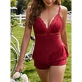 thumbnail image 4 of Sexyfree Women Lace Pajama Set Sexy Cami Pjs Set Sleepwear Modal Camisole Short Sets Nightwear, 4 of 7