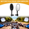 thumbnail image 2 of Unique Bargains 1 Set M8 Universal Motorcycle Rear View Mirror Bar End Side Mirrors Mount Adjustable Aluminum Black Oval Shape, 2 of 7