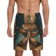 thumbnail image 1 of Fotbe Surreal Meditating Cat Pantalones Cortos de Pijama para Hombre, Ropa de Dormir, Pantalones de Pijama Cortos para Hombre-4X-Large, 1 of 6