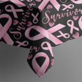 thumbnail image 5 of Breast Cancer Survivor Pink Ribbon Black Square Tablecloth,Waterproof Square Table Cover,Wipeable Spillproof Washable Table Cover for Home Kitchen Party Decor 52"x52"(132x132cm), 5 of 6