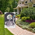 thumbnail image 2 of Yayeee Garden Flag 28" x 40" Double Sided Outdoor Yard Lawn Holiday Decorations, White Skeleton, 2 of 6