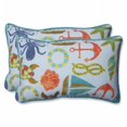 thumbnail image 1 of Pillow Perfect 569468 Seapoint Blue Summer Rectangular Throw Pillow - Set of 2, 1 of 2