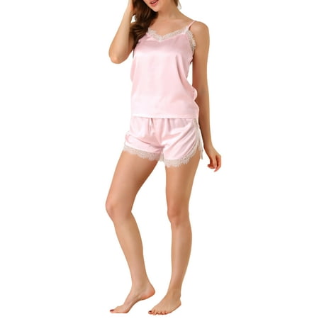 

Allegra K Women s Camisole Pajamas Set Lace Shorts Sleepwear Nightwear