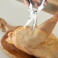thumbnail image 6 of Kitchen Poultry Scissors, Stainless Steel Meat and Vegetable Scissors with Non-slip Ergonomic Handles, Easy to Clean & Rust Resistant for Cutting Chicken, Herbs, and Food Packaging, Ideal, 6 of 7