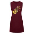 thumbnail image 3 of Robe Sans Manches Décolleté à la Mode Femmes O-Cou Poche Impression Sans Manches Robe de Soirée Décontractée Robes Rouges M, 3 of 6