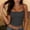 Dark Gray, variant on Women Striped Spaghetti Strap Cami Tank Sleeveless Backless Slim Camisole Shirts Y2K Going Out Crop Tops