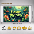 thumbnail image 4 of LUUFILx Happy Birthday Banner Backdrop for Decorations Party Supplies Photography Props Background Garden Theme Celebration Decor Butterflies Flowers, 4 of 7