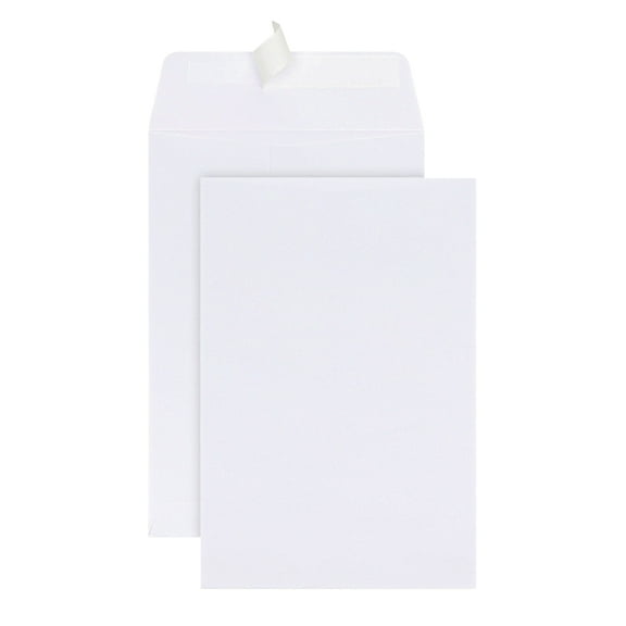 Office Depot® Brand 6" x 9" Catalog Envelopes, Clean Seal, 30% Recycled, White, Box Of 100