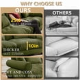 thumbnail image 6 of 93.7" Modular Sectional Sofa, 2-Seater Velvet Couch, Deep Seat Cloud Sofa with Bolster Armrests & Pillows, Modern Upholstered Sofa for Living Room, Apartment, Olive Green, 6 of 9
