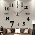 thumbnail image 5 of Reloj de pared para bricolaje, diseño moderno y único con números decorativos, plateado, 5 of 5