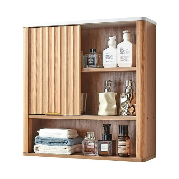 Bathroom Wall Cabinet, Over Toilet Storage Organizer, Medicine Cabinet with Adjustable Shelf, Wall Mounted, Laundry Room Kitchen Restroom Decor