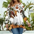 thumbnail image 4 of Womens Plus Size Halloween Tops Funny Fall Crew Neck Tshirts Pumpkin Graphic Tees Long Sleeve Blouses Loose Casual Tunics Blouses, 4 of 4