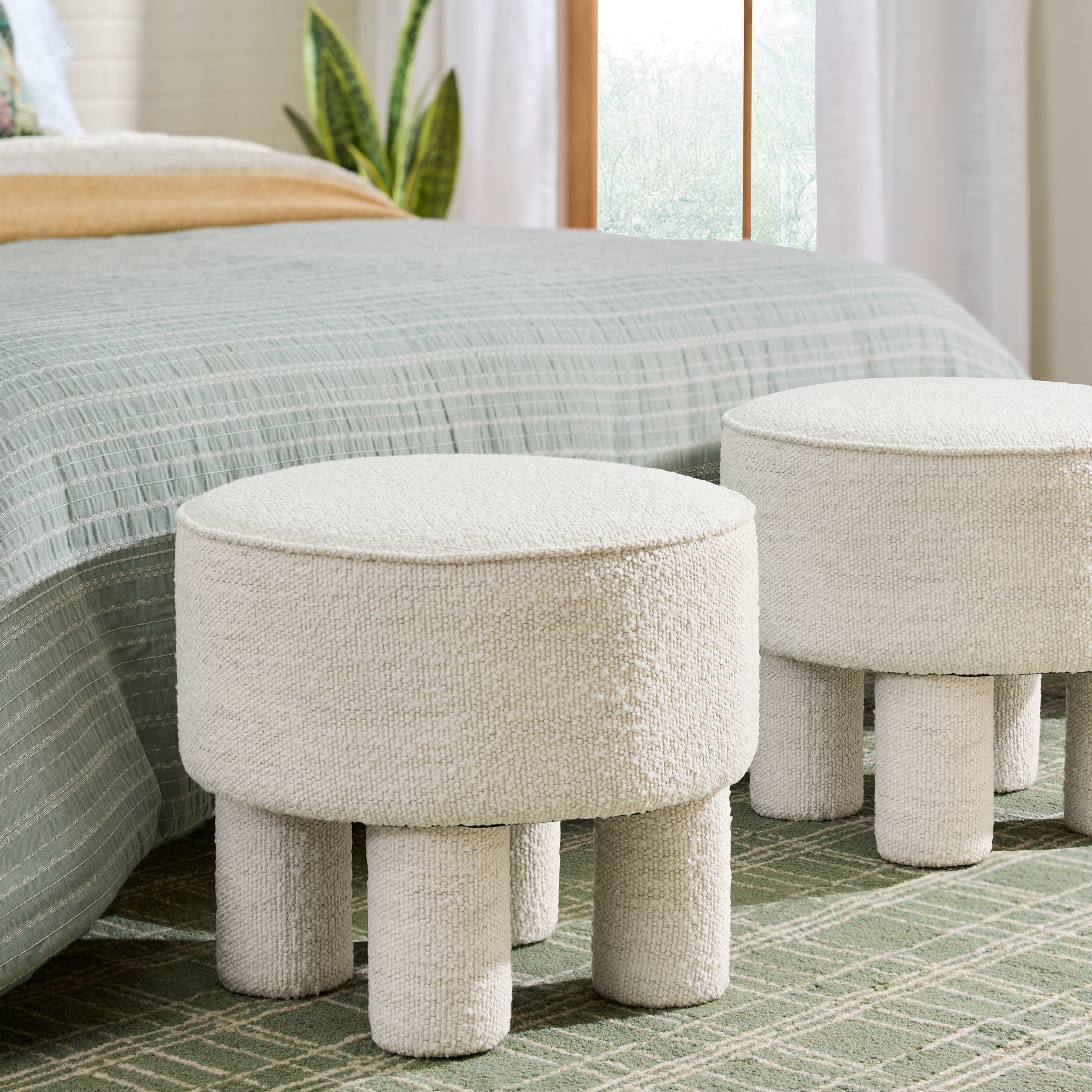 Better Homes & Gardens Adlin Ottoman, Cream Boucle