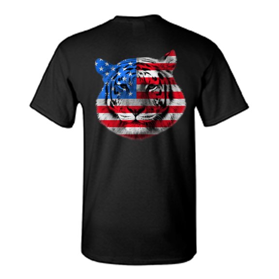 Awkward Styles American Flag Tiger Men T Shirt Independence Day Pro America Tiger T shirt for Men Gifts Pro America Tiger T shirt for Him Tiger Girls Gifts USA Stylish Print on the Back Only