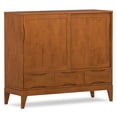 thumbnail image 3 of Simpli Home Harper 48 inch Wide Solid Hardwood Mid-Century Modern Medium Storage Cabinet in Teak Brown, 3 of 13