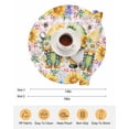 thumbnail image 6 of 13 Inch Round Placemats Set of 4, Sunflowers Non Slip Heat Insulation PP Table Mats, Spring Gnomes Hydrangea Daisy Flowers Pink Plaid Washable Place Mats for Kitchen Dining Party Table Decor, 6 of 7
