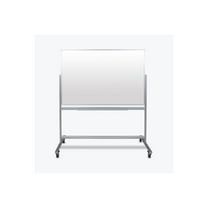 Luxor 60"W x 40"H Double-Sided Mobile Magnetic Glass Marker Board