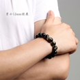 thumbnail image 2 of Pulsera de cristal de joyería shaofei de 10 mm de obsidiana ojo de tigre S925 Plata, 2 of 2