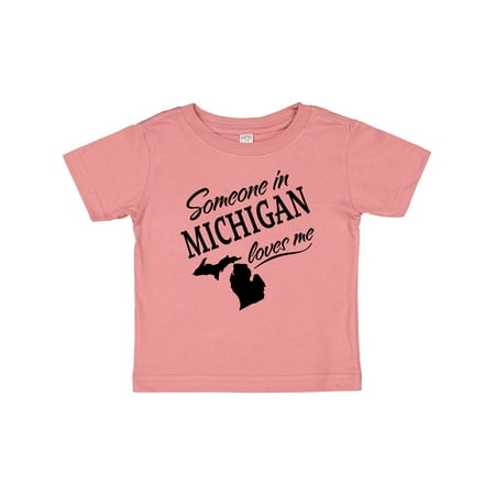 

Inktastic Someone in Michigan Loves Me Gift Baby Boy or Baby Girl T-Shirt