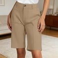thumbnail image 3 of Bermuda Shorts for Women Knee Length Summer Casual Wide Straight Leg Loose Businees Casual Work Shorts with Pockets, 3 of 6