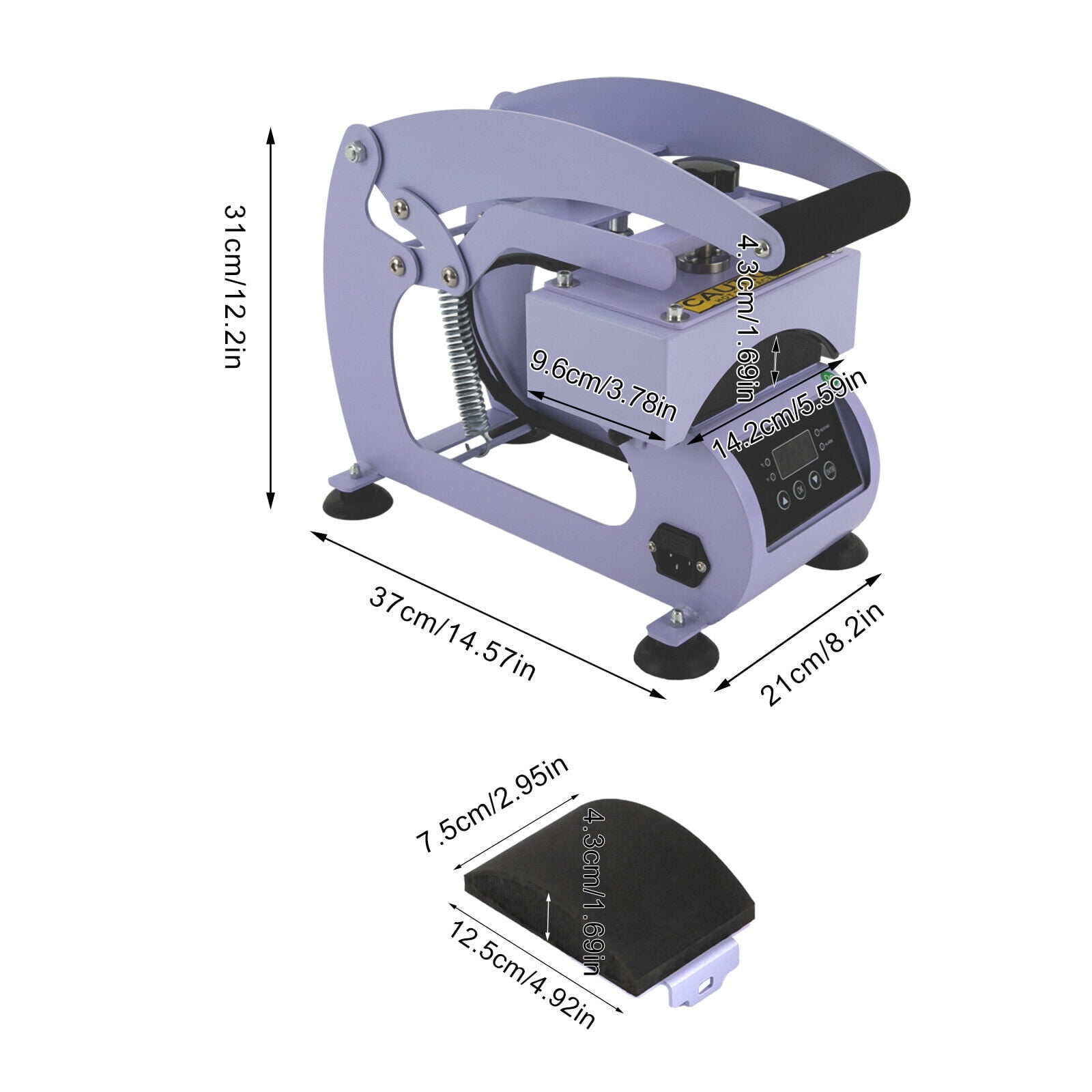 500W 2-in-1 Hat Heat Press Machine W/ Timer Adjustable Temperature