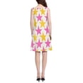 thumbnail image 3 of FORMRS Summer Dress for Women Loose U Neck Sleeveless Midi Beach Sundresses with Pockets, Yellow Pink Stars, 3 of 8