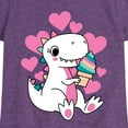 thumbnail image 3 of Instant Message - Ice Cream Dinosaur - Toddler & Youth Girls Short Sleeve Graphic T-Shirt, 3 of 6