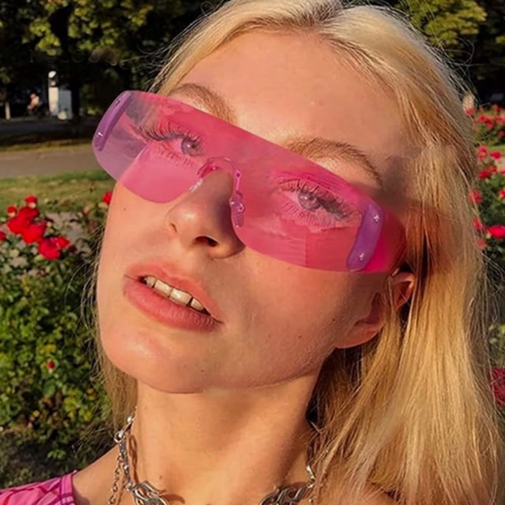 Rimless Hot Pink Y2K Wrap Around Women display picture 1